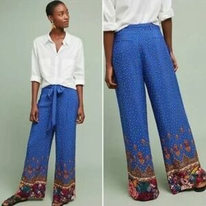 ANTHROPOLOGIE "Ett:Twa" Printed Wide-Leg High-Waisted Boho Pants (Size 8)